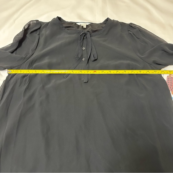 Draper James dress Black Long Sleeve size large tie Neck Flounce Shift Dress NWT - Picture 10 of 10